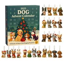 24 Day Dog Themed Christmas Countdowns Calendar Friendly Acrylic Advent Calendar for Kids Family Holiday Decoration 1