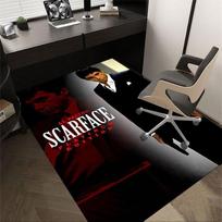 1pc Scarface Office Carpet Chair Mats Soft, Comfortable, All Season,Perfect for Home, Bedroom, or Office Decor, Perfect Gift for 60cm by 90cm
