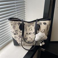 Fashionable Commuter Large-capacity Personalized Stylish Trendy Single-shoulder Tote Bag With pendant