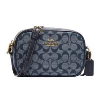 Coach Jamie 19 Classic Monogram Zipper Closure Canvas Leather Mini Shoulder Bag Women Bags Denim-Blue CH840-IMDEI Basic Set (Bag+Dust Bag)