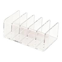 Makeup Storage Rack, Acrylic with Multiple Compartments Organizer, Vertical Cosmetic Display Holder for Eye Shadow Palettes A white