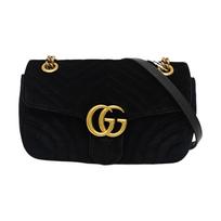 [Pre-Owned] Marmont Logo Quilted Suede Chain Bag - Very Good #82EMSL ONE SIZE