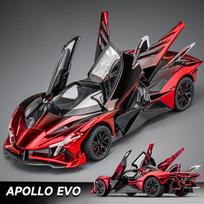 1:24 Apollo Project EVO Electroplate Alloy Muscle Car Model Sound and Light Children's Toy Collectibles Birthday gift