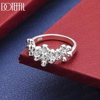 Exquisite 925 Sterling Silver Three-Dimensional Multi-Bead Grape Cluster Ring - Stylish Evening Ring 7#