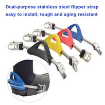1 Pair Scuba Diving Spring Fin Straps Diver Heel Straps Gear Stainless Steel Diving Accessories For Scuba Diving Fins black L#1