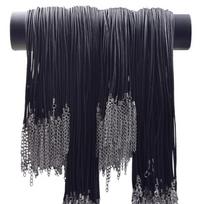505560Cm Black Cord Leather Rope Chain Necklace Fastener Alloy Extended Chains Wax Pack Necklaces For Women Men Lobster Clasp 50cm