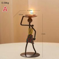 Vintage Metal Candle Holder Iron Art Table Decoration Romantic Home Decor Candlelight Dinner Ornament Prop a