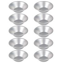 10 vnt. mini tartaletės formelių, kiaušinių tartaletės formelės, nelimpančios, mažas formelių rinkinys, aliuminio lydinio medžiaga, konditerijos formelės „pasidaryk pats“ kepimui gray