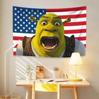 Klasikinė žalia anime gobelenas Amerikos vėliava Namų dekoras Estetika Hipis Sienos dekoracija Miegamojo bendrabučio fonas Gimtadienio dovana 29x37in yellow