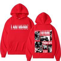 Rapper Playboi Carti I AM MUSIC Album Logo Hooded Men Fashion Gothic Hip Hop Street Sweatshirt Male Casual Fleece Comfort Hoodie S red