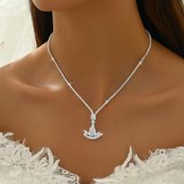 Zircon Water Drop Choker Necklace Light Luxury Niche High-End Collar Autumn And Winter Dress Temperament Jewelry