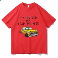 Men Tom Same Style Tee Shirt I Survived My Trip To NYC Print Top Casual Cotton T Shirt Unisex Fashion Telekinesis Tshirt S