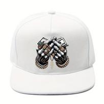 Dollar Sign Jewelry Print Snapback Hat Polyester Streetwear Hip Hop Flat Brim Adjustable Cap Outdoor One Size