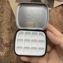 Mini Empty Watercolor Tin Box Portable Watercolor Paint Palette Watercolor Tin Box  Art Supplies Black-12Grids
