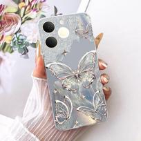 Skirta Realme Note 70 70T Narzo C71 Indija RMX5313 Narzo 80 Lite 4G telefono dėklas Minkštas skaidrus silikoninis dangtelis Drugelio Drakono buferis Realme Note 70 70T gray