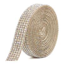 Sticky Back Self Adhesive Rhinestone Strip Crystal Shiny Rhinestone Sheet DIY Long Strip Sticker Decal Car Decoration
