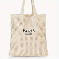 Beach net pocket hand-woven beach bag portable shoulder bag hollow hollow tide woven letters