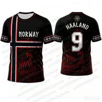 Norway No.9 Haaland Football Jersey Vikings Culture Shirt Breathable Quick Drying Sportswear Fan Gift Adult T-Shirt S
