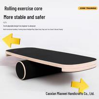 In-Stock Wooden Balance Board for Adults & Children - Solid Wood Fitness, Yoga & Strength Training Roller with Foot Pedal Roller 40*11*11 white