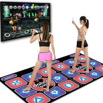 Double Dancing Mat Double User Wired Dance Mat Game Non-Slip with 2 Remote Controller Multi-Function for PC TV less