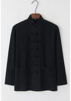 Men's Retro Chinese Style Tang Suit - Cotton and Linen Long-Sleeved Zen Top for Tai Chi. 5XL