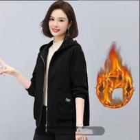 Thickened Corduroy Jacket Women's Casual Fleece-Lined Hooded Sweater Coat Warm Autumn Winter Clothes XXXXL juoda