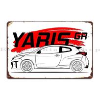 Gr Yaris Racing Metaliniai ženklai Sienos tapyba Baras Svetainė Personalizuotas Virtuvės skardos ženklas Plakatas 20x30cm（7.8x11.8inch）