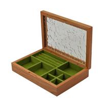 Elegant  Sturdy Wood Jewelry Storage Box with Soft Interior and Compartments Accessory for Home Organized Decoration