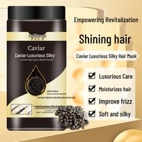 Su Xiu Chen's Silky Caviar Hair Mask: Enhances Quality, Tames Frizz, Smooths Split Ends, and Offers Lasting Fragrance. 1000mL black