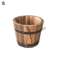 Rustic Succulent Planter Medinės statinės tuščias gėlių vazonas konteineris Sodo dekoras S
