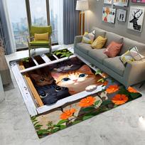 Cute Kitten Carpet Non Slip Washable Rug for Living Room Bedroom Kitchen Sofa Entrance Home Decor Mat 50X80CM