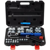 Hydraulic Flaring Tool Kit, 45° Double Flaring Tool, Brake Repair Brake Flaring Tools for 3/16 -1/2 , Brake Flare Tool with Tube Cutter and Deburrer,