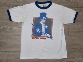 Elton John Ringer Graphic Mens Large White Short Sleeve Music Tour Unisex T-Shirt M