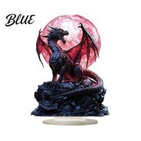 Blood Moon Acrylic Ornament 2D Dragon Crystal Ball Sculpture Figurine Waterproof Western Creative Desk Fantasy Themed for Living Room Coffee pink