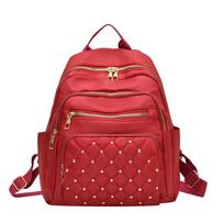 2026 Trendy Quilted Double Shoulder Bag - Stylish Diamond-Embroidered Backpack for School, Outings & Commuting One Size