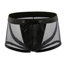 Men's Large Mesh Breathable Low-Rise Butt-Lifting Boxer Briefs M