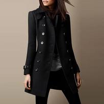 Fall Winter Elegant Women's Jacket Coat Fashion Woolen Black Long Sleeve Double Breasted Loose Streetwear Women Coats Jacket XXXXXL juoda