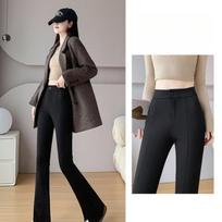 Split Flared Pants Autumn Winter New Narrow Casual Pants Slim Fit Stretch Bell Bottom Pants Nine-point Pants Floor-length Suit Pants S