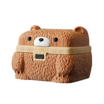 Square Bear Storage Box with Lid 3D Printed Decorative Jewelry Candy Trinkets Small Keepsakes Container Home Office Desk Decoration
