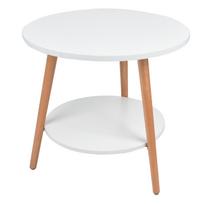 White 2 Layer Storage Coffee Table Side Table Living Room Balcony Furniture for Home