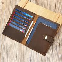 Convenient Multifunctional Travel Passport Bag Clip Document Storage Card Short Wallet International 10.5x1.5x14.6cm