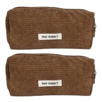 Large Capacity Pen Case Corduroy Pen Pouches Multifunctionnal Pencil Case Travel Cosmetic Storage Bag for Girl Women