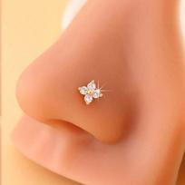 [Micro Set Multicolor Zircon Nose Stud Delicate Simple Personality Trendy Piercing Body Jewelry]