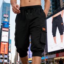 Men's Multi-Pocket Cargo Cropped Jogger Shorts S