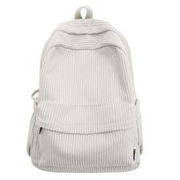 Lightweight Corduroy Backpack Large Capacity Portable Solid Color School Bag Adjustable Japanese Style Casual Students Daypack