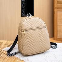 Large Capacity Backpack Ins Korean Version Versatile Letter Shoulder Strap, Fresh And Simple V-shaped Diamond Grid Backpack