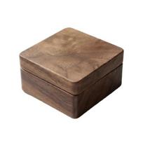 Walnut Cufflink Box Solid Wood Magnetic Closure Storage Case for Men Small Jewelry Organizer