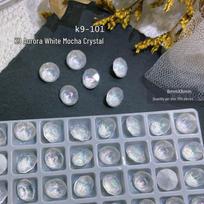 K9 Mocha White Fluorescent Crystal Rhinestones: Large Heart & Square Luxury Glass Irregular Shape Pointed Back Nail Ornaments