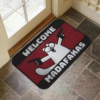 Welcome Madafakas Door Mat Unique Cartoon Cat Design,Polyester Machine Washable for Entryway Living Room Kitchen Indoor Outdoo 1p40x60x1cm
