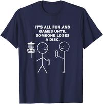 Disc Golf Frisbee Stickman Stick Figure Humor Pun Unisex T-Shirt S
